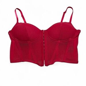 Say What Red corset top with boning and adjustable straps Sexy Romantic Size M